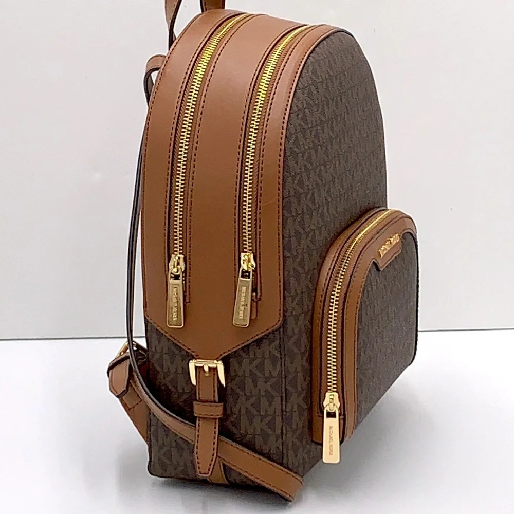 MICHAEL KORS JAYCEE MEDIUM BACKPACK BROWN SIGNATURE COLOR NWT - Picture 5 of 16